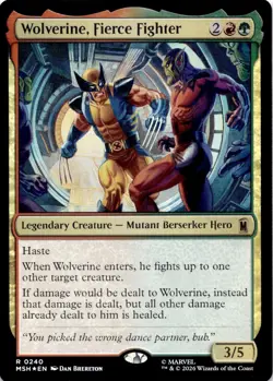 Wolverine, Fierce Fighter (FOIL) 240 Marvel Super Heroes Magic: The Gathering NM - Image 1