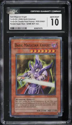 Yugioh CGC 10 Dark Magician Knight ROD-EN001 Parallel Super Rare GBA Promo - Image 1