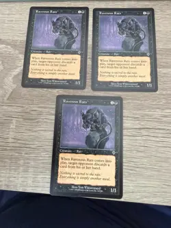 3X - MTG (Magic the Gathering) 1x Ravenous Rats (Invasion) - Image 1