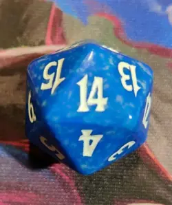 Scourge Spindown Life Counter D20 Dice MTG Magic: the Gathering Blue Speckled - Image 5