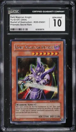 Yugioh CGC 10 Dark Magician Knight ROD-EN001 Prismatic Secret Rare GBA Promo - Image 1