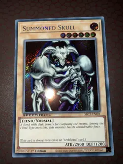 Yu-Gi-Oh! Summoned Skull -SBC1-ENI01- Secret Rare - 1st Edition NM! - Image 1