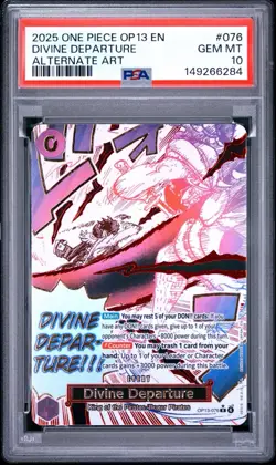 2025 ONE PIECE OP13-CARRYING ON HIS WILL ALTERNATE ART DIVINE DEPARTURE PSA 10 - Image 1