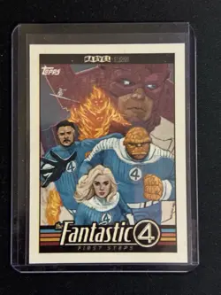 SDCC 2025 Exclusive Topps Marvel THE FANTASTIC 4 FIRST STEPS PROMO CARD Four - Image 1