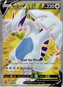 Lugia V (Full Art) 185/195 SWSH12: Silver Tempest - Pokemon Card - NM - Image 1