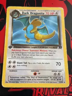Pokemon Card Dark Dragonite 22/82 Team Rocket 1st Edition Rare Vintage HP - Image 1