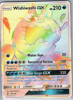 Wishiwashi GX (Secret) 151/145 SM - Guardians Rising - Pokemon Card - NM - Image 1