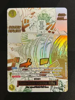 2026 One Piece Card Game Gum-Gum Golden Rifle Holo Manga Art Event Card OP15-116 - Image 1