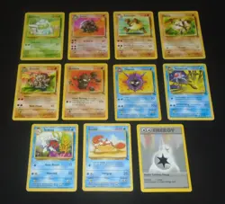 11 x Official Pokemon Cards Job Lot (1995) Bulbasaur, Golem, Primeape etc - Image 1