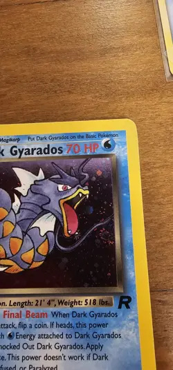 Pokemon TCG Dark Gyarados Swirl Holo Card 8/82 First Edition - Image 4