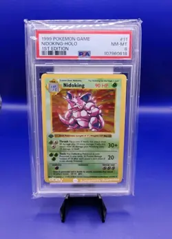 Nidoking 11/102 1st Edition Shadowless Base Set Pokemon Card WOTC TCG 1999 PSA 8 - Image 1
