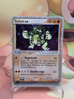 Golem Ex 91/97 EX Dragon Holo Rare 2003 Pokemon TCG E-Reader Swirl In Hand - Image 1