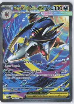 Mega Sharpedo ex 127/094 Special Illustration Rare Phantasmal Flames Pokemon NM - Image 1
