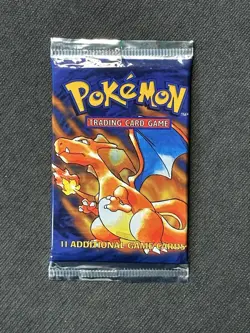 Pokemon TCG Base Set (Charizard Art) Factory Sealed Booster Pack - Image 1