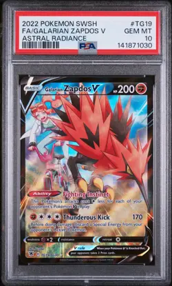 Galarian Zapdos V TG19 Pokemon Astral Radiance PSA 10 GEM MINT - Image 1