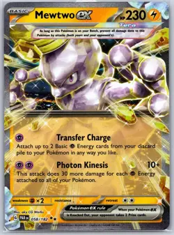 Mewtwo ex 058/182 Double Rare Paradox Rift Pokemon Near Mint - Image 1
