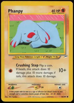 Phanpy 76/105 MP Neo Destiny Common Unlimited Pokemon - Image 1