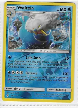 Walrein 52/236 Rare Cosmic Eclipse Pokemon Reverse Holo Near Mint - Image 1