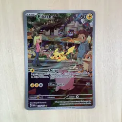 Pokemon TCG PIKACHU 173/165 SV 151 Rare Holo Full Art Illustration 2023 - Image 3