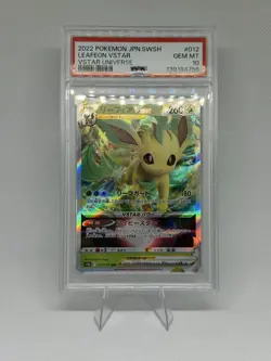 2022 POKEMON JAPANESE SWORD & SHIELD VSTAR UNIVERSE #12 LEAFEON VSTAR PSA GEM 10 - Image 1