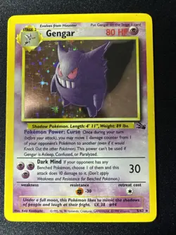 Pokemon Gengar Fossil Holo Rare 5/62 English Wizards of the Coast - Image 1