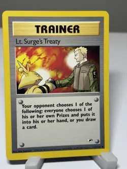 Lt. Surge's Treaty 112/132 Pokemon Gym Heroes Uncommon - Image 1