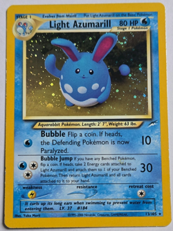 WOTC Pokemon Light Azumarill Neo Destiny 13/105 Holo *Swirl* Rare 2000 Vintage - Image 1