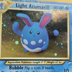 WOTC Pokemon Light Azumarill Neo Destiny 13/105 Holo *Swirl* Rare 2000 Vintage - Image 5