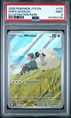 2025 POKEMON JTG EN-JOURNEY TOGETHER ILLUSTRATION RARE #170 HOP'S WOOLOO PSA 9 - Image 1