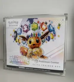 Prismatic Evolutions Pokemon Center ETB Sealed Small Tear With Acrylic Case - Image 1