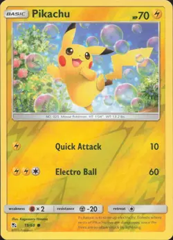 Pikachu 19/68 Common Hidden Fates Pokemon Reverse Holo Near Mint - Image 1