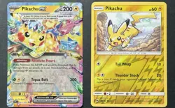 Pikachu ex Surging Sparks & Pikachu Reverse Holo Burning Shadows Pokemon TCG NM - Image 1