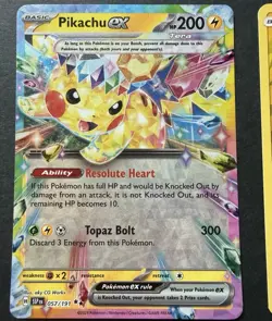 Pikachu ex Surging Sparks & Pikachu Reverse Holo Burning Shadows Pokemon TCG NM - Image 2