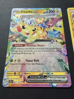 Pikachu ex Surging Sparks & Pikachu Reverse Holo Burning Shadows Pokemon TCG NM - Image 5