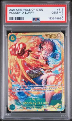 2025 One Piece OP13-Carrying on His Will - Monkey.D.Luffy 118 SEC - PSA 10 - Image 1
