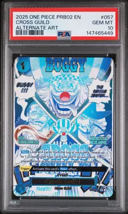 2025 One Piece PRB02 OP09-057 Cross Guild Alternate Art PSA 10 - Image 1