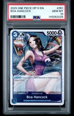 2025 ONE PIECE OP13-051 CARRYING ON HIS WILL FOIL BOA HANCOCK OP TCG PSA 10 - Image 1