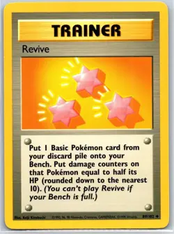 Revive 89/102 Uncommon Base Set Unlimited Pokemon Heavily Played - Image 1