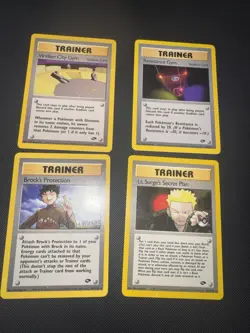 Pokemon Gym Challenge Unlimited Non Holo Trainer Bundle TCG Brock Surge - Image 1