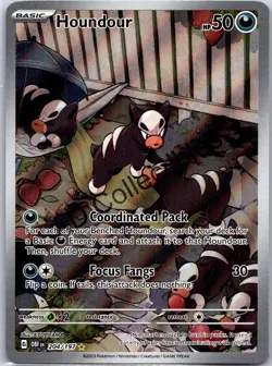 Houndour 204/197 Illustration Rare Obsidian Flames Pokemon Holo Near Mint - Image 1