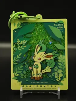 UK Leafeon Eevee Quicksand Display Keychain Pokemon S-Chinese Terastal CSV9.5C - Image 1