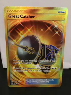 Great Catcher 264/236 Pokemon Cosmic Eclipse Secret Rare Holo Gold - Image 1