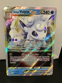 Alolan Vulpix VSTAR 034/195 Holo Ultra Rare Pokemon Silver Tempest - Image 1