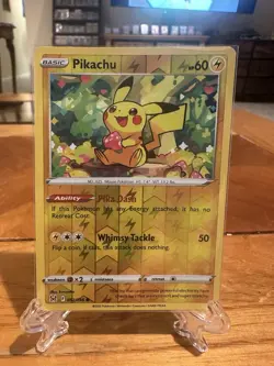Pokemon Lost Origin Pikachu 052/196 Reverse Holo - Image 1