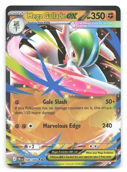 Mega Gallade ex ME04: Chaos Rising 048/086 Holo Double Rare Pokemon NM - Image 1