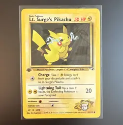 Wizards of the Coast Pokemon TCG Lt. Surge's Pikachu Gym Heroes 1st Ed 81/132 - Image 2