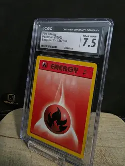 FIRE ENERGY Pokemon 2000 Base Set 2 126/130 CGC 7,5 - Image 1