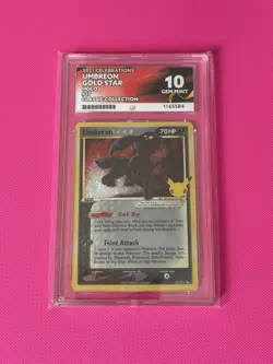 Pokemon TCG ACE 10 Gold Star Umbreon 17/17 Celebrations PERFECT SUBGRADES - Image 1