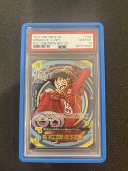 2024 ONE PIECE JPN PREM CARD COLL ONE PIECE DAY '24 #109 MONKEY D. LUFFY PSA 10 - Image 1