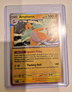 POKEMON - AMPHAROS CHAOS RISING STAMPED PROMO CARD MEP075 - NEAR MINT - Image 1